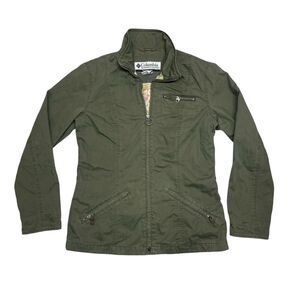 Columbia women's olive green military utility cargo jacket sz Medium